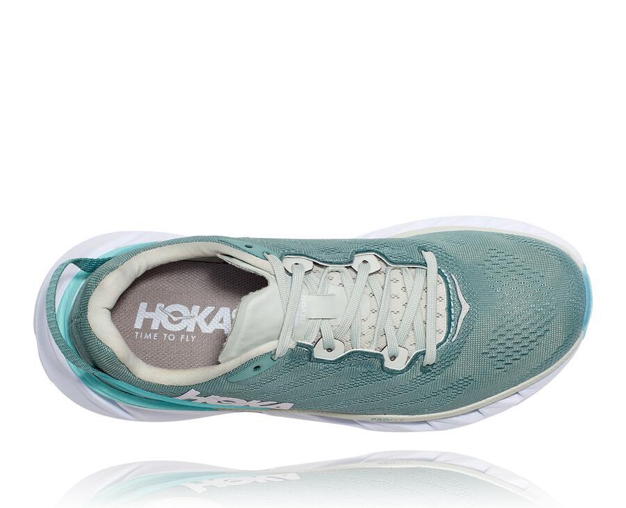 Running Shoes Womens - Hoka One One Elevon 2 - Blue/White - YEVOUMA-71